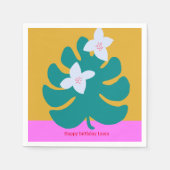 Aangepaste naam op schattig palm verjaard modern b servet (Voorkant)