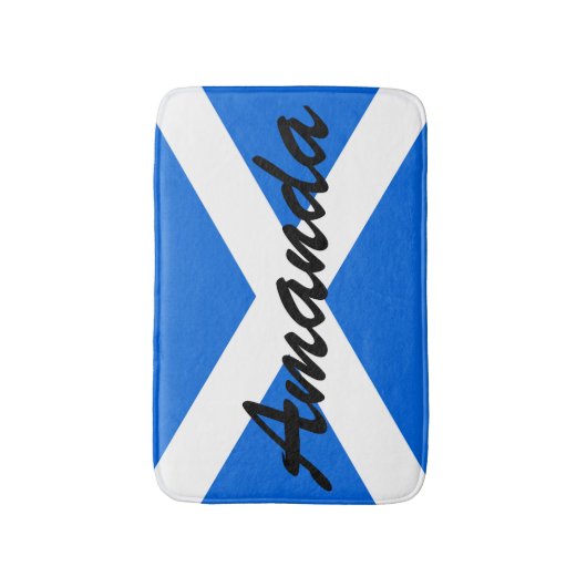 Aangepaste naam op Schotse vlag bmcnt Badmat (Voorkant Verticaal)