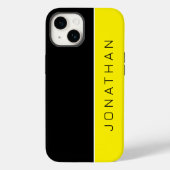 Aangepaste naam op Simple Modern Black | Geel Case-Mate iPhone Case (Achterkant)