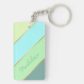 Aangepaste naam op turkoois blauw turquoise mintgr sleutelhanger (achterkant)