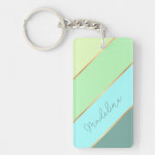Aangepaste naam op turkoois blauw turquoise mintgr sleutelhanger (Voorkant)