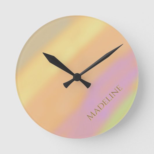 Aangepaste naam op wattenstaafjes kleuren ronde klok (Voorkant)
