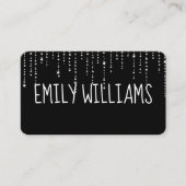 Aangepaste naam op zwart met diamanten visitekaartje (Voorkant)
