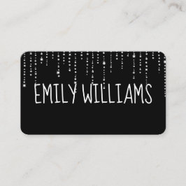 Aangepaste naam op zwart met diamanten visitekaartje
