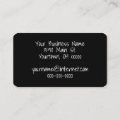 Aangepaste naam op zwart met diamanten visitekaartje (Achterkant)