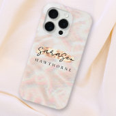 Aangepaste Naam Opal Stone Design Roos Gold iPhone Hoesje