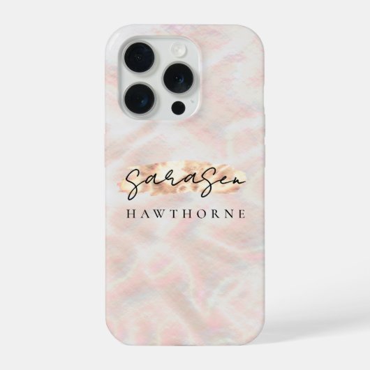 Aangepaste Naam Opal Stone Design Roos Gold iPhone Hoesje (Achterkant)