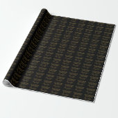 Aangepaste naam Opgerichte datum Goud Schrift Choc Cadeaupapier (Uitgerold)