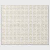Aangepaste naam oprichtingsdatum goud ivoor chocol cadeaupapier (Vlak)
