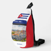 Aangepaste naam (& optioneel Foto) Havana Cuba Sling Bag (Rechterhoek)
