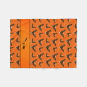 Aangepaste naam oranje adelaars fleece deken (Voorkant (Horizontaal))