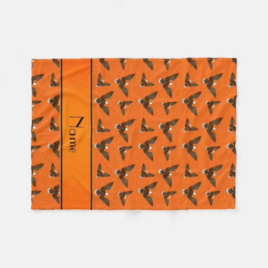 Aangepaste naam oranje adelaars fleece deken (Voorkant (Horizontaal))