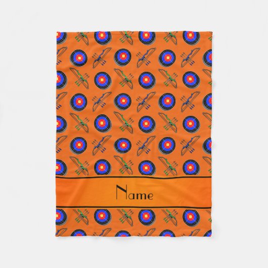 Aangepaste naam oranje boogkunst fleece deken (Voorkant)