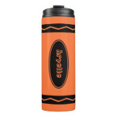 Aangepaste naam Oranje Crayon Travel Mug Drink Tum Thermosbeker (Voorkant)
