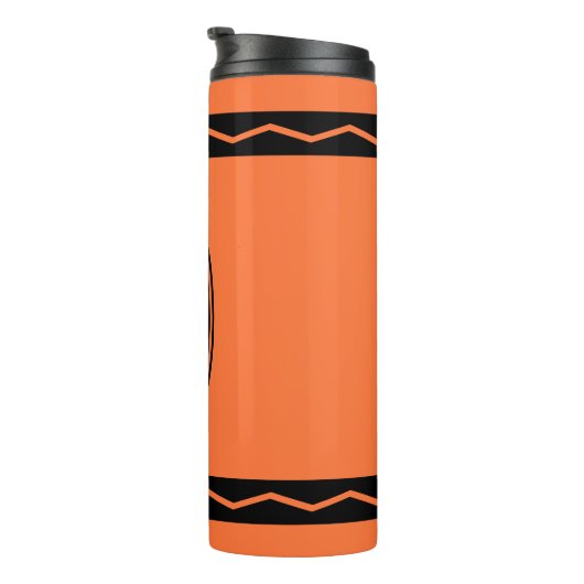 Aangepaste naam Oranje Crayon Travel Mug Drink Tum Thermosbeker (Geroteerd rechts)