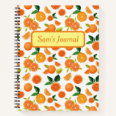 Aangepaste naam Oranje Fruit Bullet Journal Notitieboek (Voorkant)