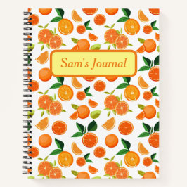 Aangepaste naam Oranje Fruit Bullet Journal Notitieboek