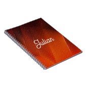 Aangepaste naam oranje gestructureerd patroon notitieboek (Rechterzijde)