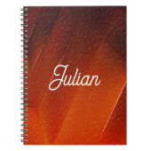 Aangepaste naam oranje gestructureerd patroon notitieboek (Voorkant)