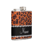 Aangepaste naam oranje glitterblad afdrukken heupfles (Rechts)