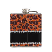 Aangepaste naam oranje glitterblad afdrukken heupfles (Achterkant)