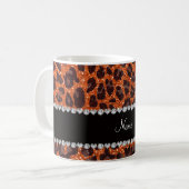 Aangepaste naam oranje glitterblad afdrukken koffiemok (Voorkant links)