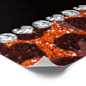 Aangepaste naam oranje glitterblad afdrukken poster (Hoek)