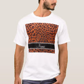 Aangepaste naam oranje glitterblad afdrukken t-shirt (Voorkant)