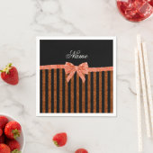 Aangepaste naam oranje glitterstrips servetten (Insitu)