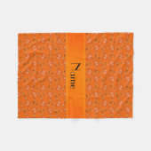 Aangepaste naam oranje hockeypatroon fleece deken (Voorkant (Horizontaal))