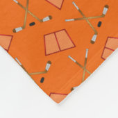 Aangepaste naam oranje hockeypatroon fleece deken (Hoek)