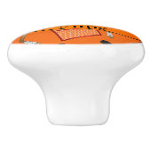 Aangepaste naam oranje hockeysticks, kieuwnetten keramische knop (Zijkant)