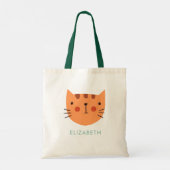 Aangepaste naam Oranje kattekoffer Tote Bag (Achterkant)