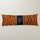 Aangepaste naam oranje leopard patroon lichaamskussen (Achterkant)