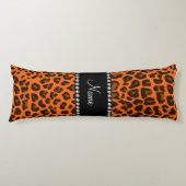 Aangepaste naam oranje leopard patroon lichaamskussen (Voorkant)
