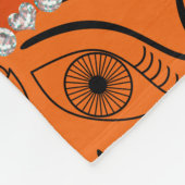 Aangepaste naam oranje oogpatroon fleece deken (Hoek)