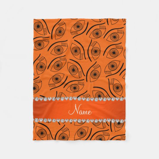 Aangepaste naam oranje oogpatroon fleece deken (Voorkant)
