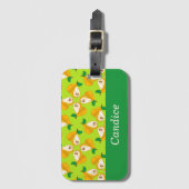 Aangepaste naam oranje peren op groen bagagelabel (Voorkant (verticaal))
