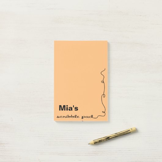 Aangepaste naam Oranje plakbord Post-it® Notes (Op bureau)