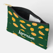 Aangepaste naam oranje plakken en consumptie-ijs etui (Open)