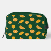 Aangepaste naam oranje plakken en consumptie-ijs toilettasje (Achterkant)