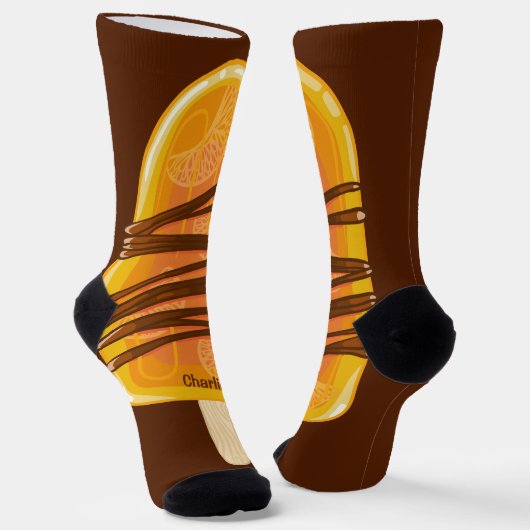 Aangepaste naam Oranje pop Sokken (Gebogen)
