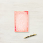 Aangepaste naam Oranje roze witte wervelkolom Post-it® Notes (Op bureau)