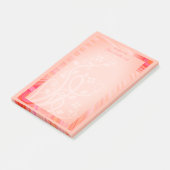 Aangepaste naam Oranje roze witte wervelkolom Post-it® Notes (Schuin)