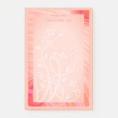 Aangepaste naam Oranje roze witte wervelkolom Post-it® Notes (Voorkant)