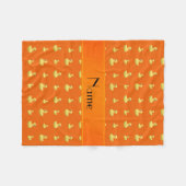 Aangepaste naam oranje rubbereenpatroon fleece deken (Voorkant (Horizontaal))