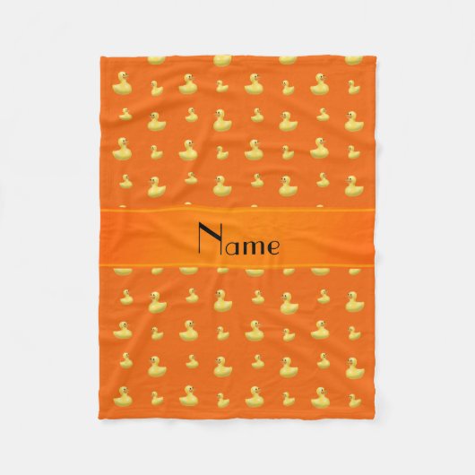 Aangepaste naam oranje rubbereenpatroon fleece deken (Voorkant)