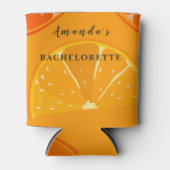 Aangepaste naam Oranje Slice Bachelorette Koelbox Blikjeskoeler (Voorkant)