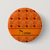 Aangepaste naam oranje-stethoscoopverband ronde button 5,7 cm (Voorkant)