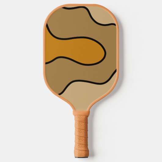 Aangepaste naam Oranje Tan Black Design Pickleball Paddle (Voorkant)